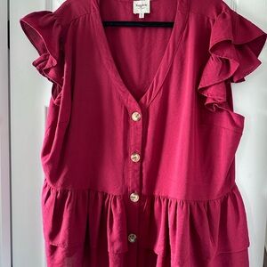 Women’s flutter sleeve top